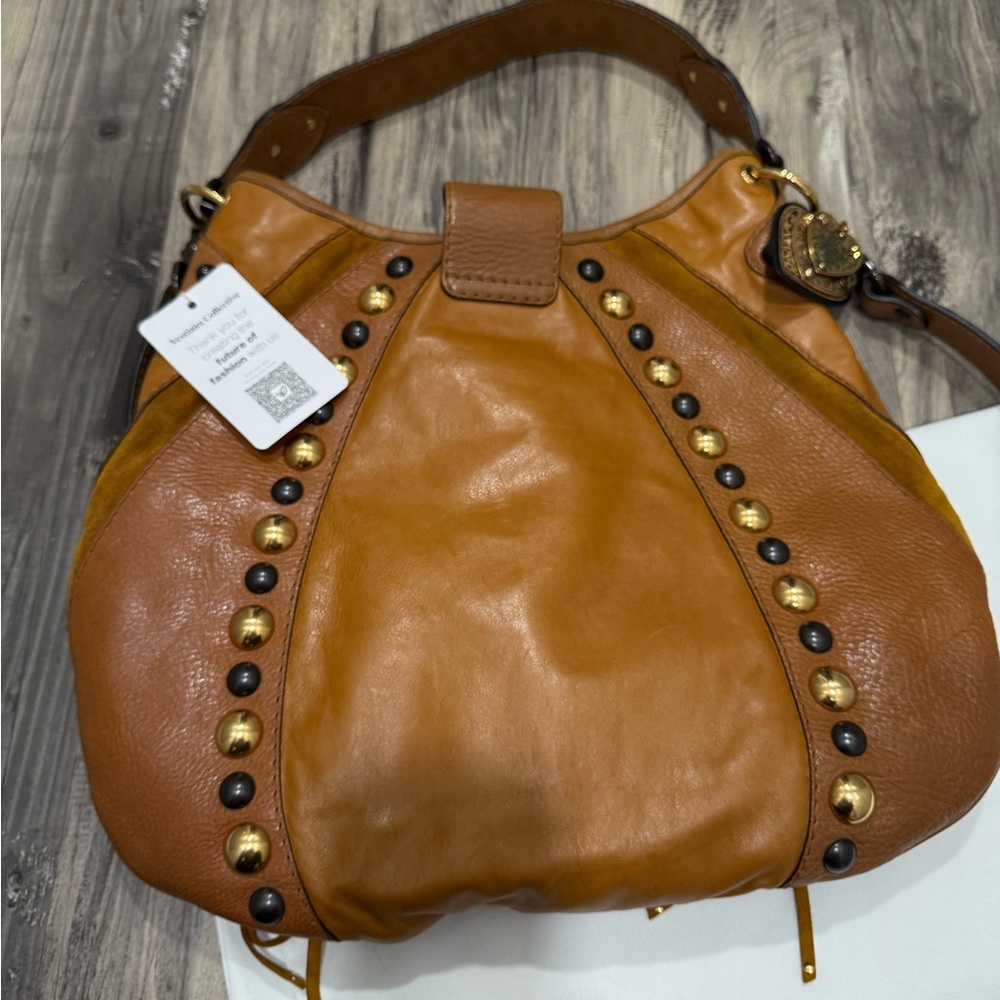 Gucci babouska studded Leather Fringe hobo 2 way bag guccisima vintage Y2K - Picture 14 of 15